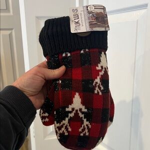Muk Luks Buffalo plaid mittens